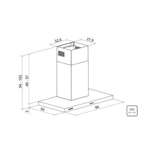 Coifa de Parede Dritta Black 90cm 220V - Tramontina