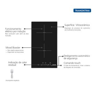 Cooktop de Indução 2 Bocas Dominó Slider 2Ei 30 - Tramontina 