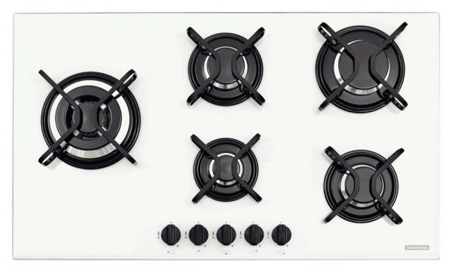 Cooktop a Gás Penta Side Plus em Aço Carbono 5 Bocas Branco - Tramontina