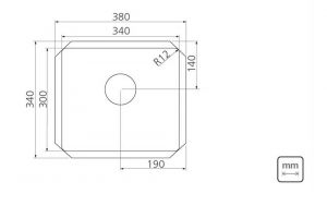 Cuba de embutir Design Collection Quadrum Auxiliar 34 Undermount - Tramontina