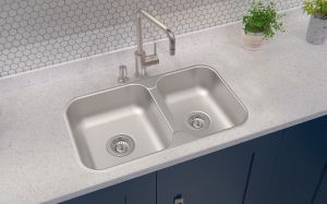Cuba de embutir/sobrepor Isis 2C 34-28 BS em Aço Inox acetinado com 2 Cubas - 94062/102-Tramontina