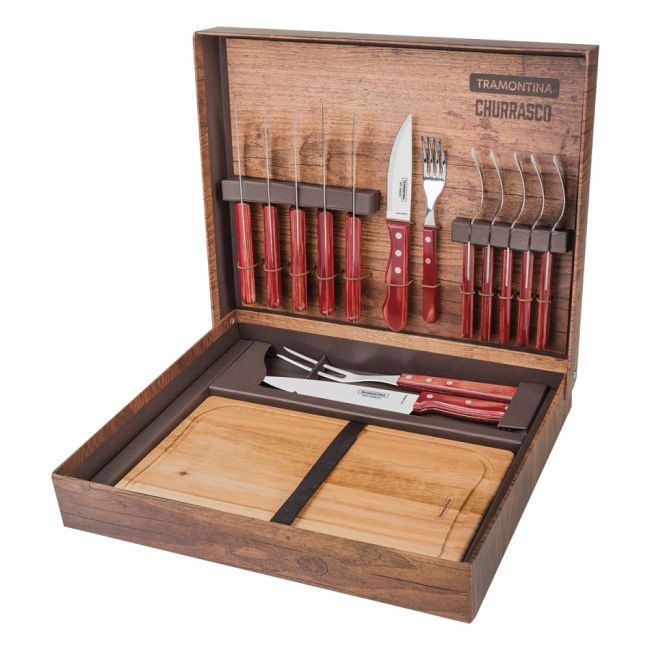 Kit Para Churrasco 15 Peças Polywood Com Tábua - Tramontina