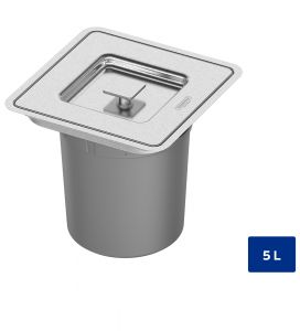 Lixeira de Embutir Clean Square em Aço Inox com Balde Plástico 5 L - Tramontina